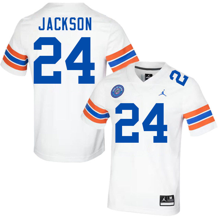 Ja'Kobi Jackson Florida Jersey,Florida Gators #24 Ja'Kobi Jackson Jersey Youth Uniforms-Retro White